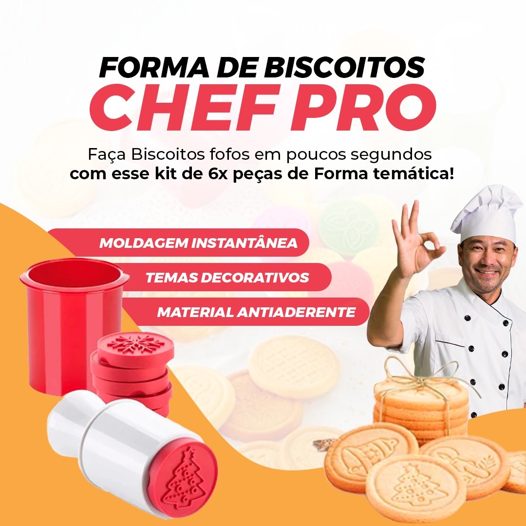 Forma de Biscoitos Chef PRO - Forma para fazer biscoito Caseiro