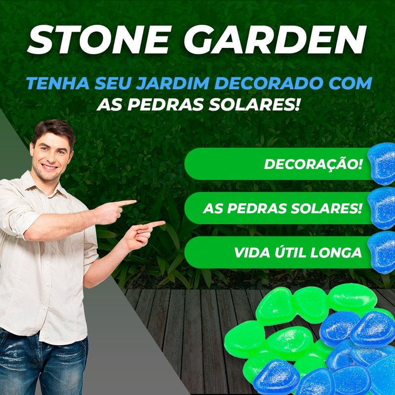 Stone Garden - Pedra Solar decorativa para Jardim, Quintal